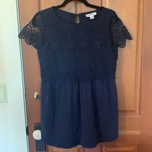 Motherhood Maternity Blue Lace Top